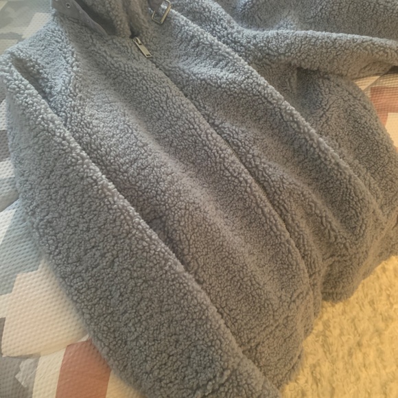 Men’s Teddy Blue Jacket with buckles - Picture 8 of 8